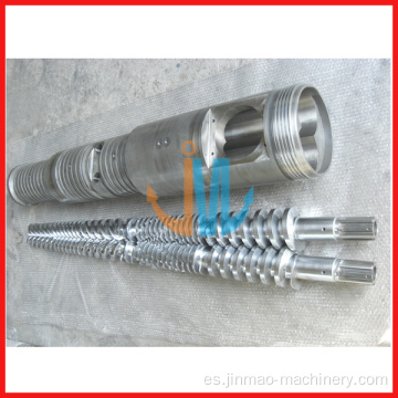 Barril de doble tornillo cónico S65 / 132 para material de procesamiento adecuado para tuberías de CPVC